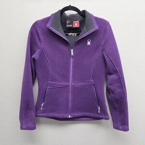 Spyder Jacket Womens Medium Full Zip Fleece Knit Outdoor Pockets 3678